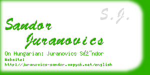 sandor juranovics business card